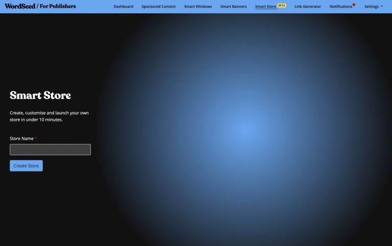 Smart Stores- Create and launch a store with WordSeed
